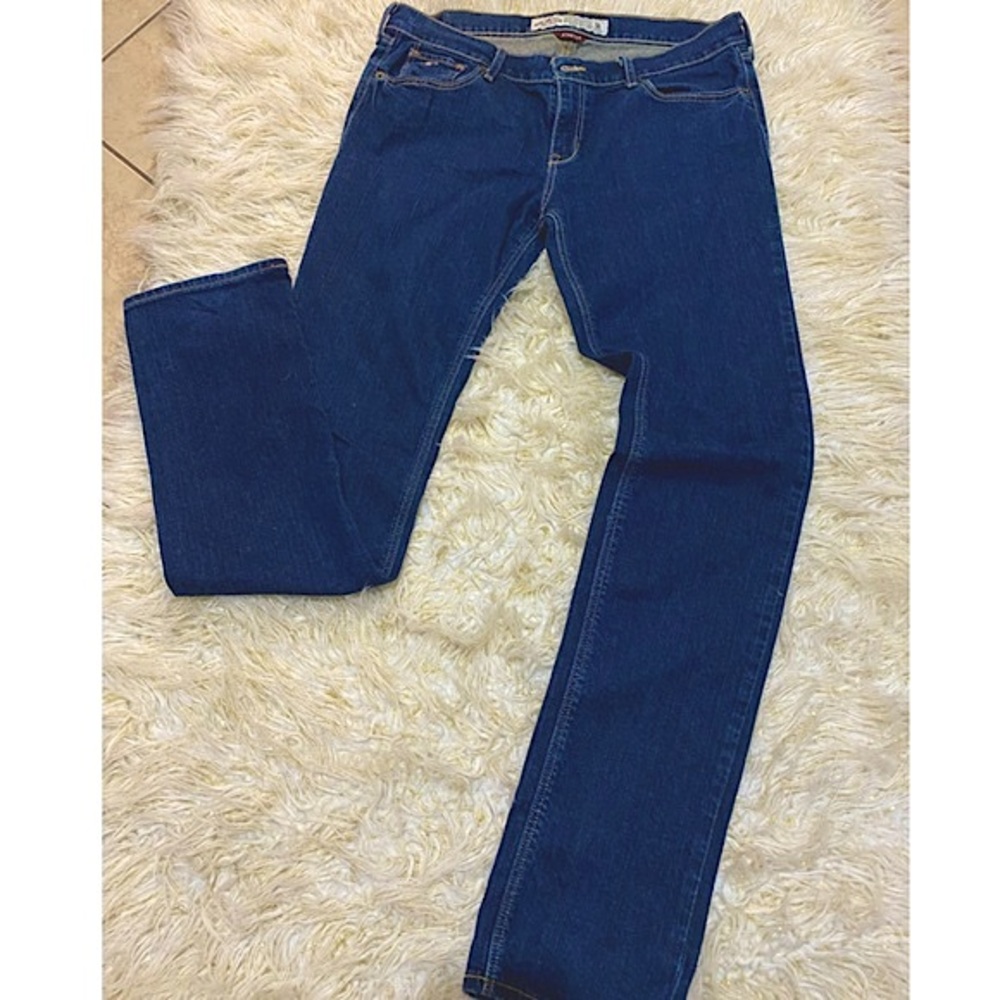 Sz 9R Dark Blue Hollister Stretch ‘Laguna’ Skinny Boot Cut Jeans Woman’s/Juniors